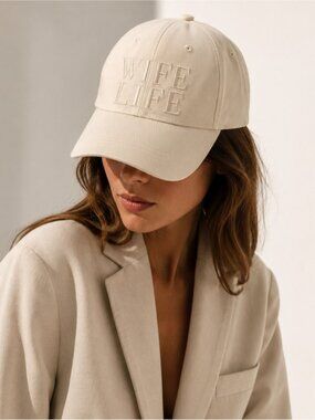 Miss To Mrs Cream Embroidered Bridal Baseball Cap Hat OS